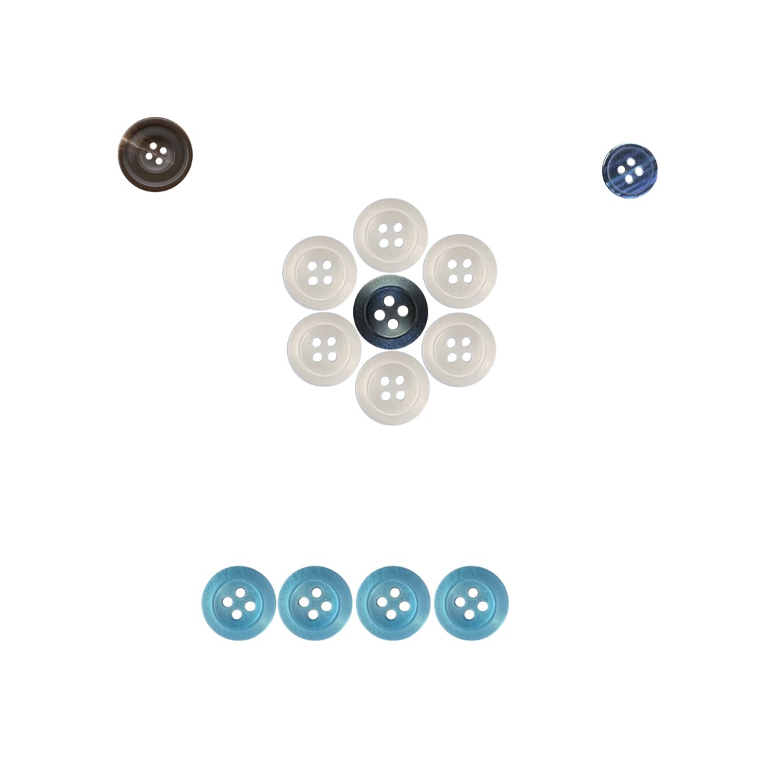 An empty white canvas with a handful of real buttons placed on it