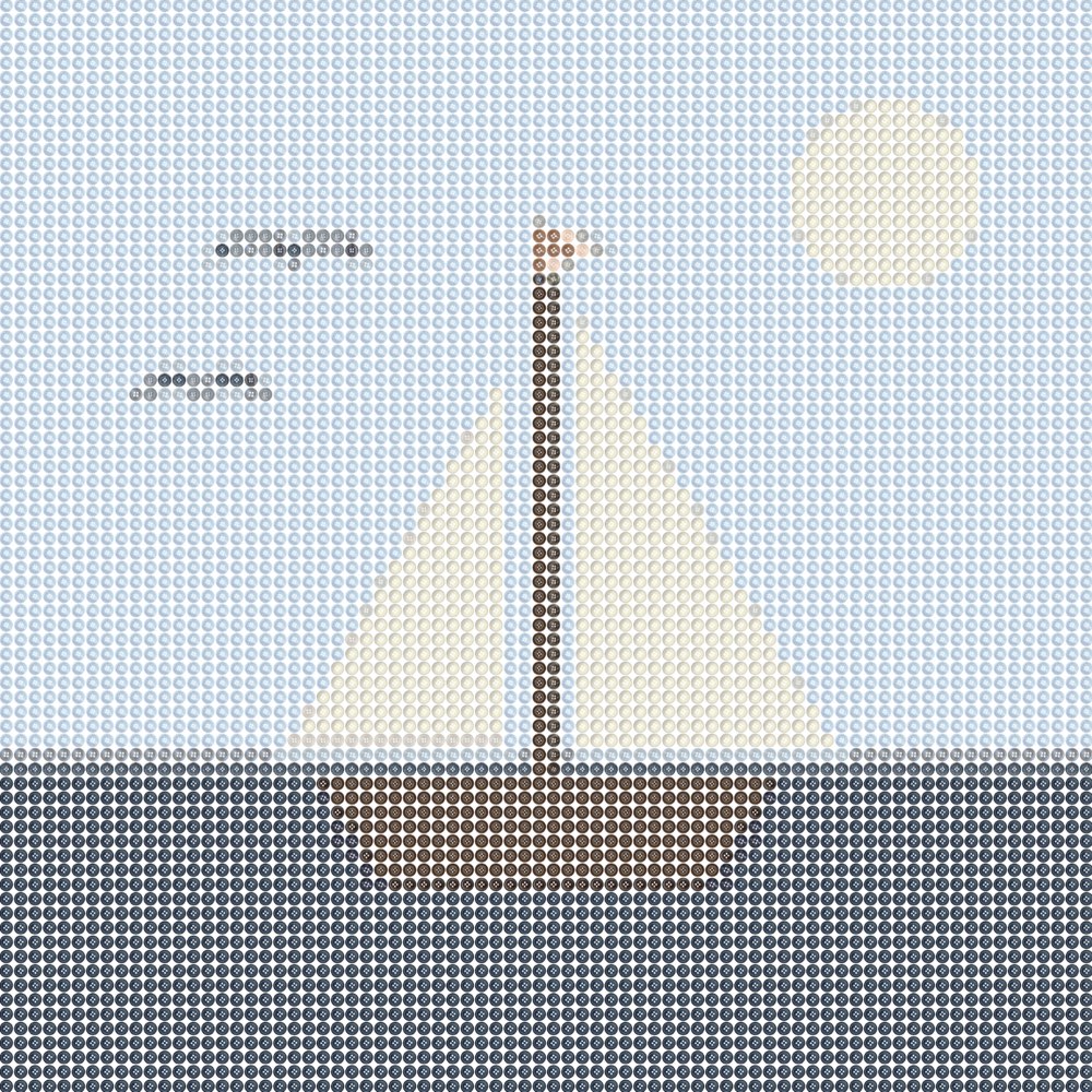 A finished button mosaic automatically generated from a picture