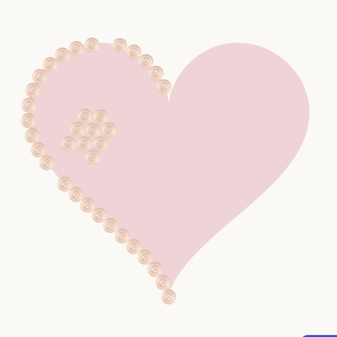 A faint reference picture with buttons traced over part of it by hand